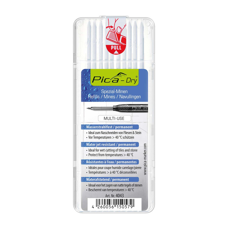 Dry Graphite Refill - 10 Piece - Color:White - Types:SB - Soft